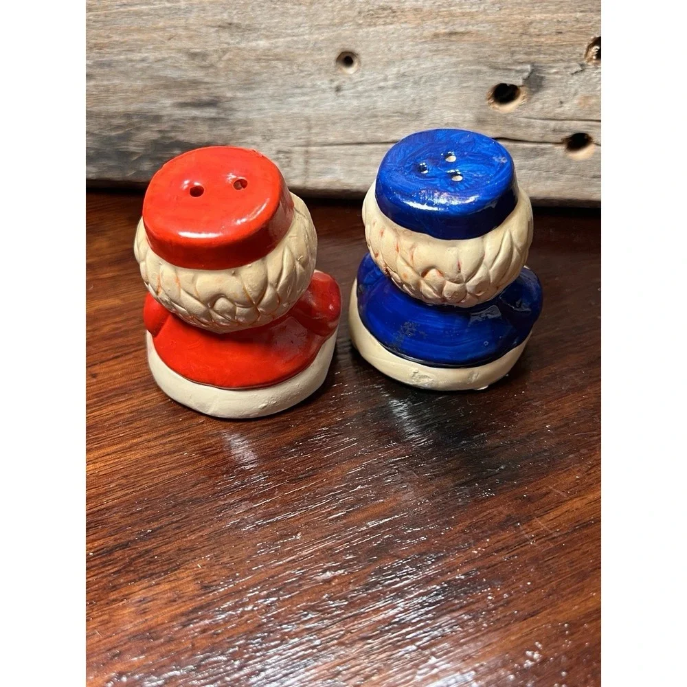 Vintage Salt And Pepper Shakers Funny‎ Guys Ceramic Cartoonish MCM Hand Painted